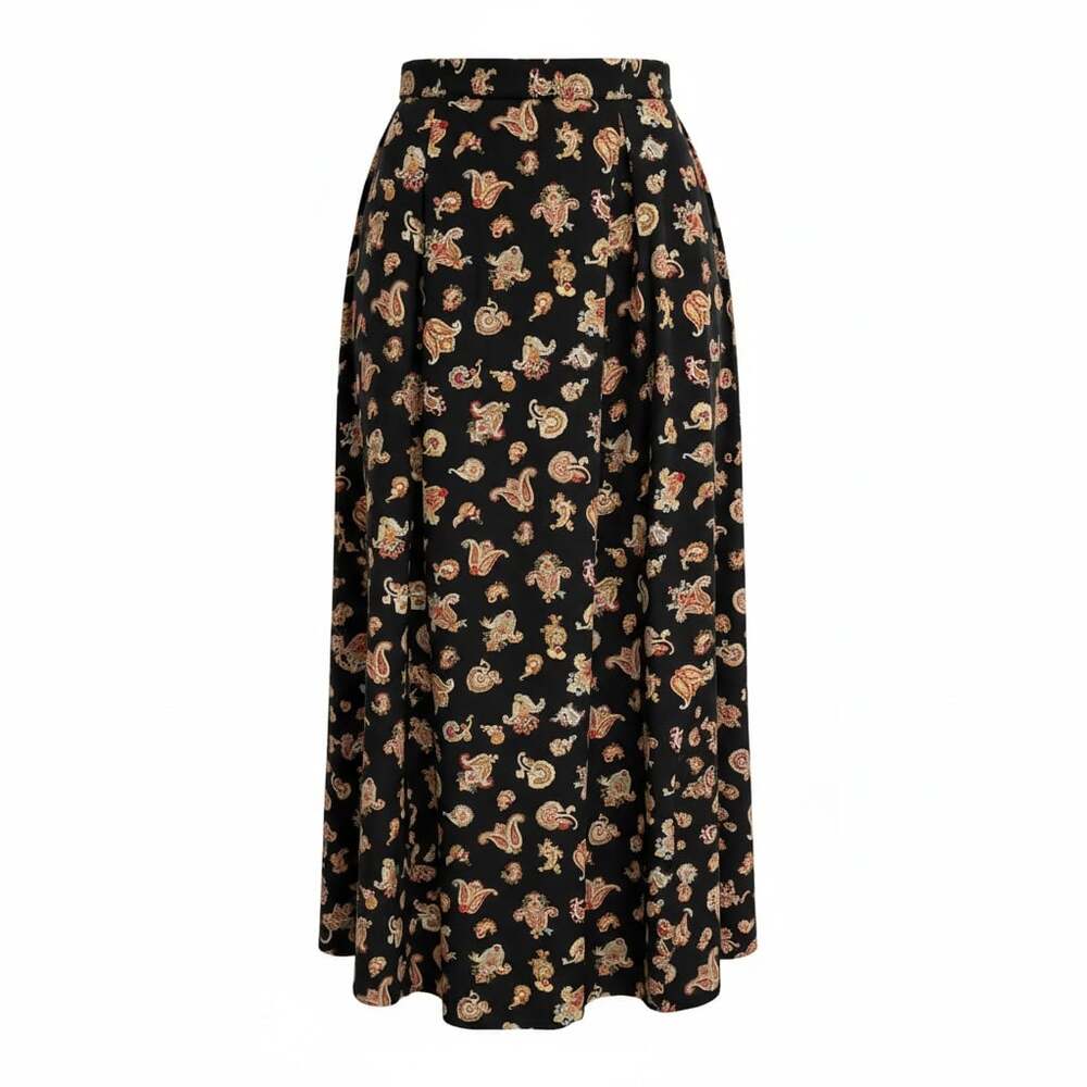 Vintage Pendleton Floral Paisley High-Waisted Midi Skirt 14 Cottagecore